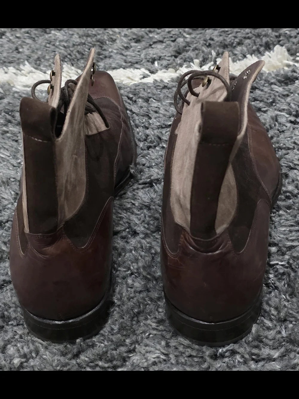 Mezlan Men's Two-Tone Brown Leather & Suede Lace-Up Boots Size 11M